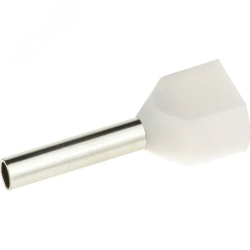 Наконечник-гильза двойная с изолир.фланцем 0,5 кв.мм белый (НШВИ2)