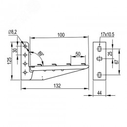 Консоль с опорой ML 100 мм
