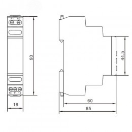 Реле контроля фаз, 3 фазы, контроль напряжения , контроль обрыва фаз, котроль чередования фаз, контроль асимметрии, конфигурация контакта 2CO, 208-480В