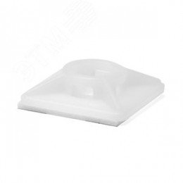 Монтажная база двойная самоклеящаяся 19x19, белая для хомутов шириной до 3,6мм