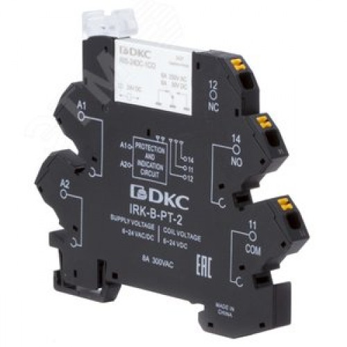 Реле интерфейсное, 1CO, коммутируемый ток 6 А, AgSnO, напряжение 24V AC/DC, push-in клеммы