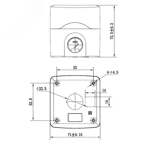 Корпус под кнопочный пост, 1 место