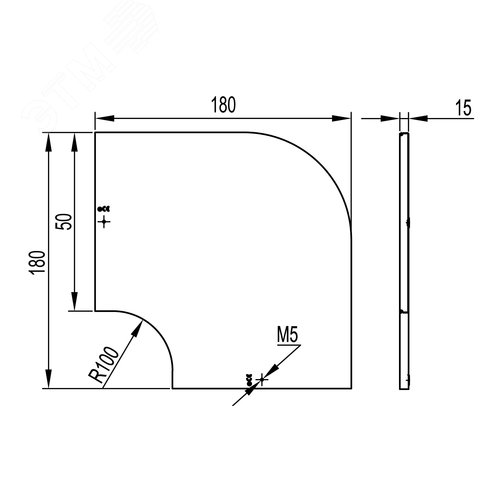 Крышка на угол CPO 90 горизонтальный 90° осн.50 в комплекте с метизами и пластинами PTCE