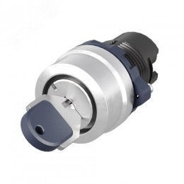 Головка переключателя с ключом на 2 положения с возвратом стандартная ручка, черный, алюминий