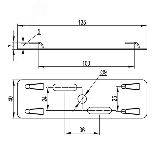 Держатель для проволочного лотка основание 50 мм