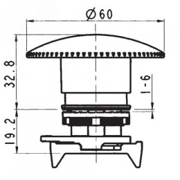 Кнопка аварийная грибовидная поворотная с индикацией D= 60мм