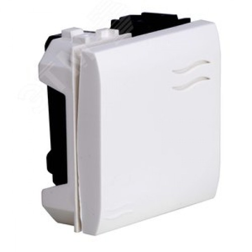 Выключатель одноклавишный, 2 модуля, белый