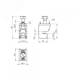 Клемма шинная 5 мм для кабеля 35-70 мм