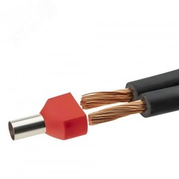 Наконечник-гильза двойная с изолир.фланцем 0,5 кв.мм белый (НШВИ2)