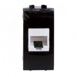 BRAVA Розетка компьютерная RJ45 (разъем PcNet) 1 модуль категория 5е черная