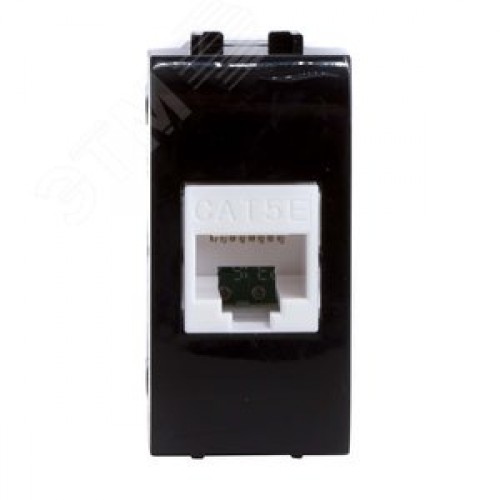 BRAVA Розетка компьютерная RJ45 (разъем PcNet) 1 модуль категория 5е черная