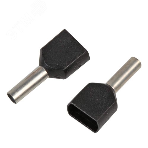 Наконечник-гильза двойная с изолир.фланцем 1,5 кв.мм черный (НШВИ2)