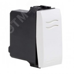 Выключатель одноклавишный, 1 модуль, белый