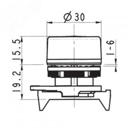 Кнопка плоская без фиксации черная