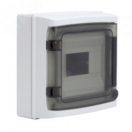 Щит настенный с дверцей 8 модулей IP65 серый с    клеммным блоком 63А