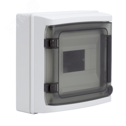 Щит настенный с дверцей 8 модулей IP65 серый с    клеммным блоком 63А