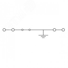 Клемма заземления, зажим push-in, 4 точки подключения, 2.5 кв.мм