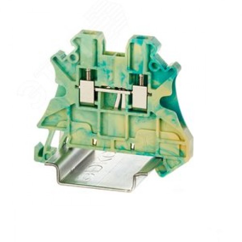 Клемма заземления, винтовой зажим, 2 точки подключения, 2.5 кв.мм