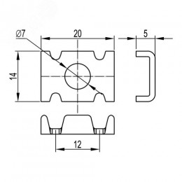 Шайба соединение проволочного лотка (в соединении с винтом М6х14) специальная головка