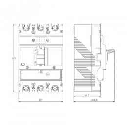 Выключатель автоматический YON MGS250 3P 160-200 A 36 kA