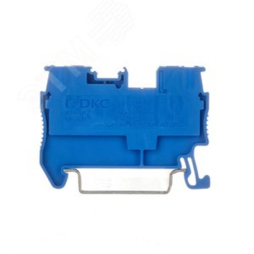 Клемма проходная, зажим push-in, 2 точки подключения, 2.5 кв.мм, синяя