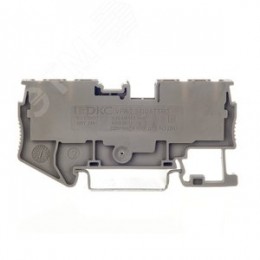 Клемма проходная, зажим push-in, 4 точки подключения, 2.5 кв.мм, серая