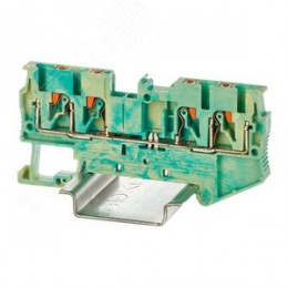 Клемма заземления, зажим push-in, 4 точки подключения, 2.5 кв.мм