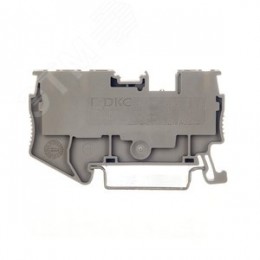 Клемма проходная, зажим push-in, 3 точки подключения, 2.5 кв.мм, серая