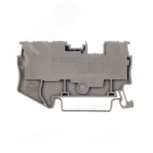 Клемма проходная, зажим push-in, 3 точки подключения, 2.5 кв.мм, серая