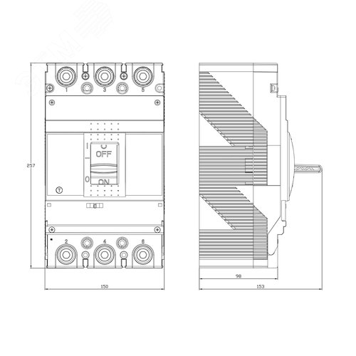 Выключатель автоматический YON MGS400 3P 240-300 A 60 kA
