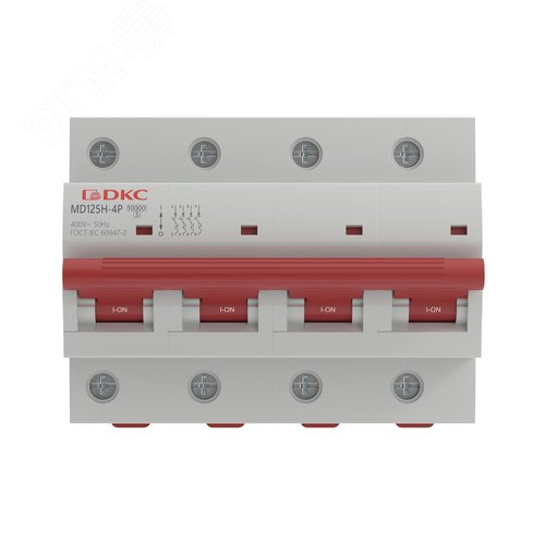 Выключатель автоматический модульный YON max типа MD125H, 10кА, 4 полюса, хар-ка C, 100А