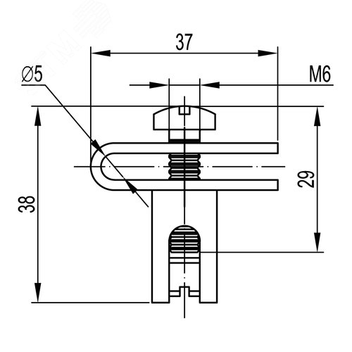 Клемма заземления для проволочного лотка