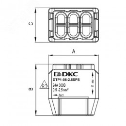 Клемма строительно-монтажная (СМК) на 4 проводника до 2.5 кв. мм. на токи до 24А (желтая)