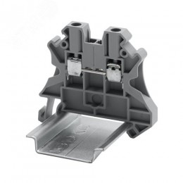 Клемма проходная, винтовой зажим, 2 точки подключения, 2.5 кв.мм, серая