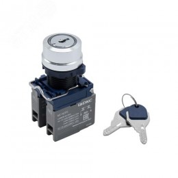 Головка переключателя с ключом на 3 положения с фиксацией стандартная ручка, черный, алюминий