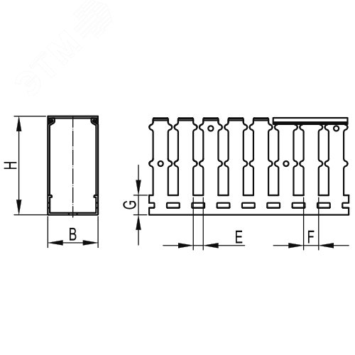 Короб перфорированный T1-EF 100x100 серый QUADRO