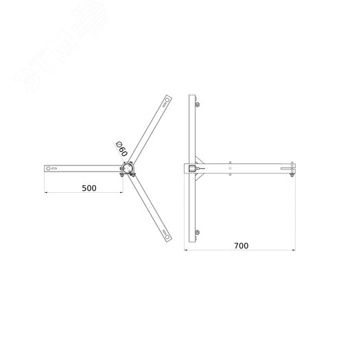 Тренога для молниеприемной мачты