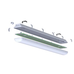 Светильник светодиодный CSVT SLIM 32 1262х124х85 CRI80 4000 milky IP65 II серый подвесной/накладной