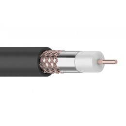 Кабель коаксиальный RG-6U+Cu 75 Ом Cu/Al/Cu 64% OUT черный 100 м