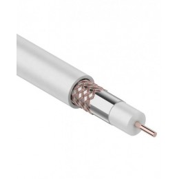 Кабель коаксиальный RG-6U, 75 Ом, Cu/Al/Cu, 75%, IN, белый, 100 м