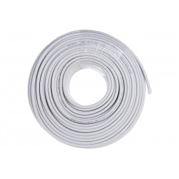 Кабель коаксиальный RG-6U, 75 Ом, Cu/Al/Cu, 75%, IN, белый, 100 м