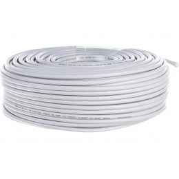 Кабель коаксиальный RG-6U, 75 Ом, Cu/Al/Cu, 75%, IN, белый, 100 м