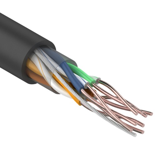 Витая пара U/UTP CAT 5e 4х2х0.50мм LSZH нг(А)-HF 24AWG OUT черный