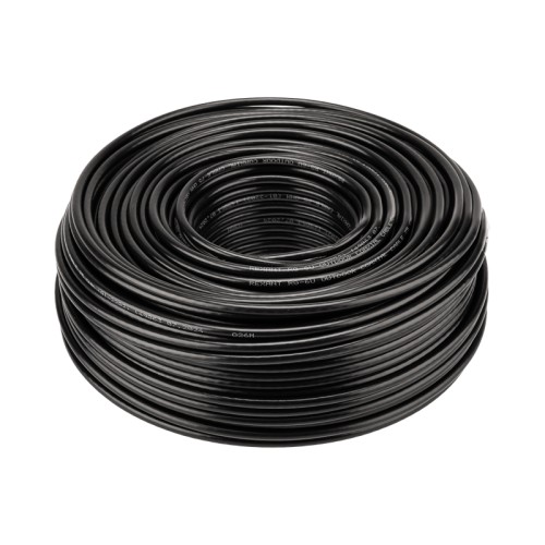 Кабель коаксиальный RG-6U, 75 Ом, CCS/Al/Al, 64%, OUT черный 100 м