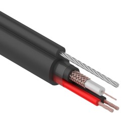 Кабель КВК-П-2+2x0,75 кв.мм, +ТРОС (Cu/Cu) черный (305 м),