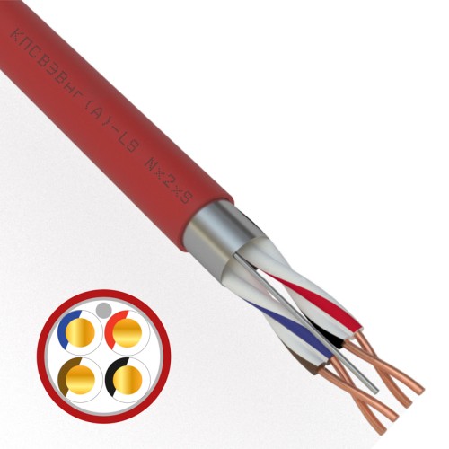 Кабель для пожарной сигнализации КПСВЭВнг(А)-LS 2x2x1,00 кв.мм, 200 м,