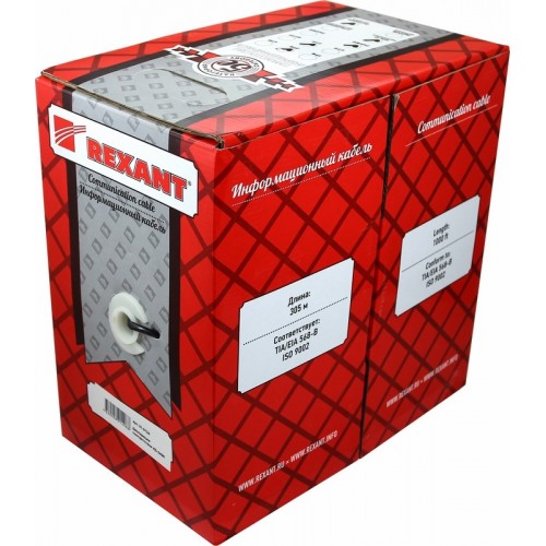 Витая пара U/UTP 4PR 24AWG CAT5e PATCH PVC IN серый 305 м