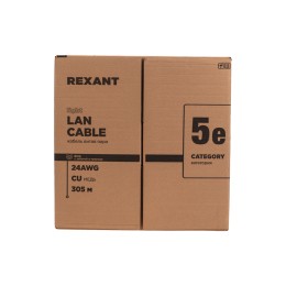 Витая пара U/UTP CAT 5е 4x2x0.52мм LSZH нг(А)-HF 24AWG IN серый РФ