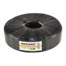Кабель коаксиальный RG-6U+Cu 75 Ом Cu/Al/Cu 64% OUT черный 100 м