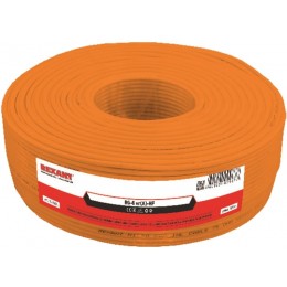 Кабель коаксиальный RG-6U+Cu нг(А)-HF, Cu/Al/Cu, 64%, 75Ом, бухта 100 м, оранж, REXANT